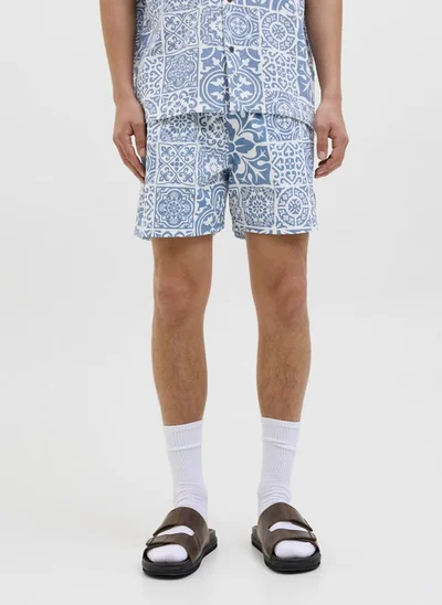 JACK & JONES Swim Aop Tiles Drawstring Shorts