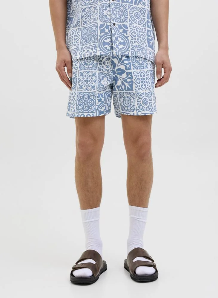 جاك اند جونز Swim Aop Tiles Drawstring Shorts