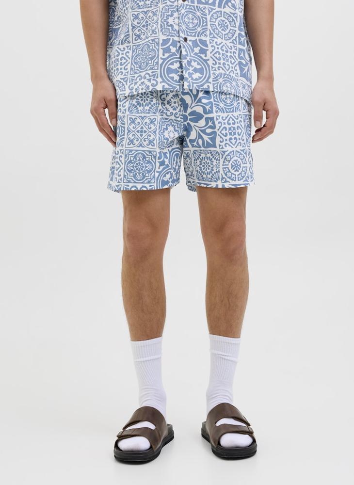 JACK & JONES Swim Aop Tiles Drawstring Shorts  - Image 1