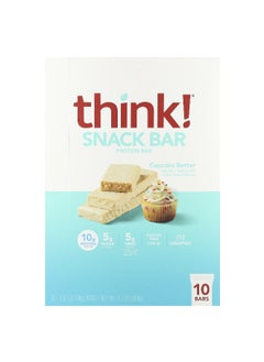 think! Think !, Snack Protein Bar, Cupcake Batter, 10 Bars, 1.41 oz (40 g) Each  - Image 1