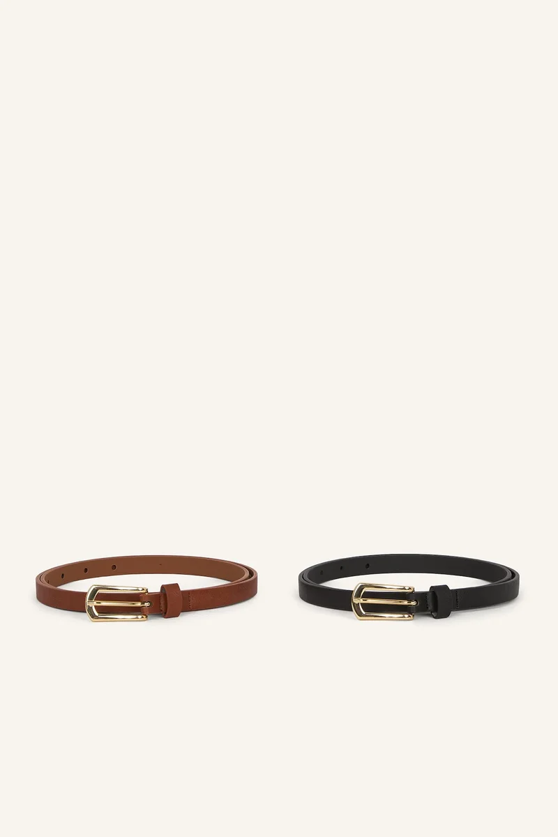 Woman Rectangle Clasp Faux Leather