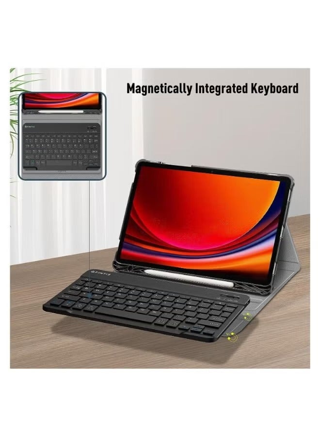 Keyboard Case for Samsung Galaxy Tab S9 2023, Slim Folio Cover Removable Detachable Bluetooth Keyboard with Pencil Holder for S9 SM-X710 / SM-X716B  - Image 2