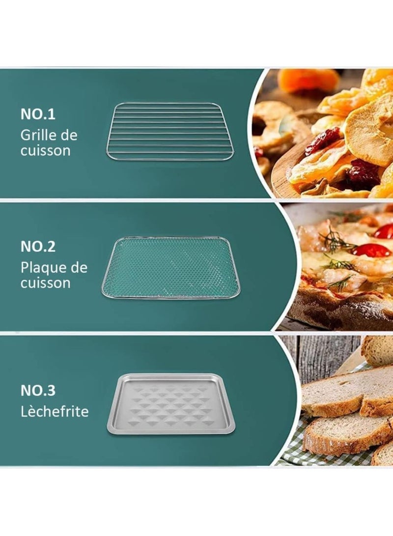 سيلفر كريست فرن قلي هوائي سعة 15 لترًا مع شاشة لمس رقمية LED ونافذة مرئية، خبز كامل بزاوية 360 درجة، إعدادات مسبقة 6 في 1 للخبز والتحميص والتجفيف، سطح طهي غير لاصق، سلة آمنة للاستخدام في غسالة الأطباق، لون أسود - Image 5