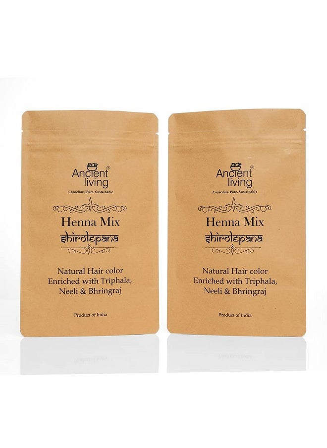 Ancient Living Organic Henna Powder Mix (Mehndi) Natural, Herbal & Ayurved Hair Color Powder Conditioning & Anti-Dandruff Hair Color Solution For Men & Women Set Of 2 (100Gm Each)  - Image 4