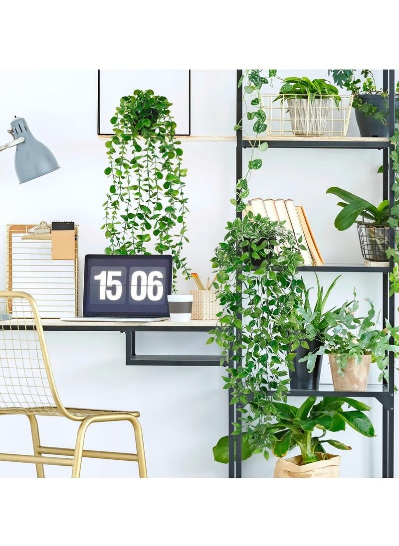 XiuWoo - Artificial Hanging Plants 4 Pack Fake Potted Greenery Faux Eucalyptus Vine, Mandala Vine, String of Pearls,Pea pod Leaves in Pot for Office Living Room Bathroom Indoor Outdoor Décor - Image 1