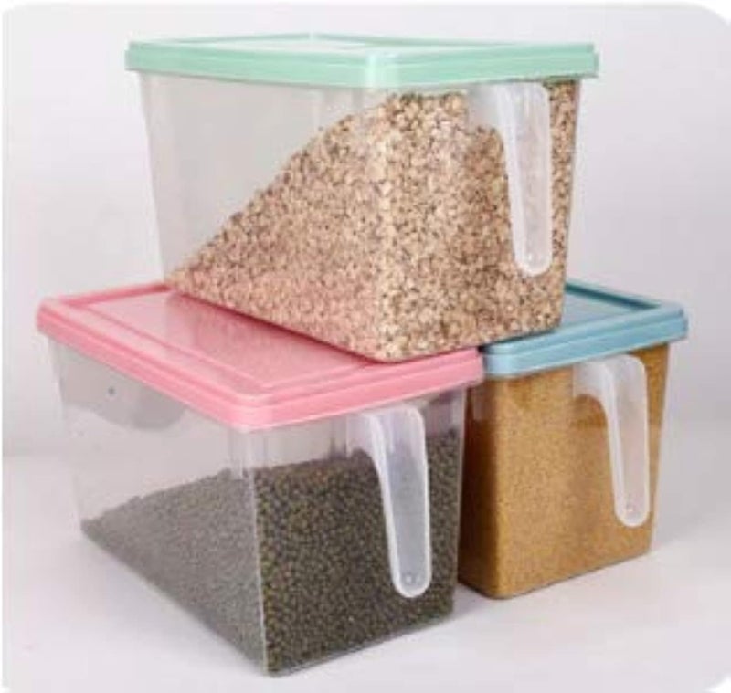 Mumoobear Mumoo Bear Food Storage Boxes, Kitchen Storage Boxes with Colored Lids, Fridge Storage, Fruit Storage 3 Pcs 5.8 L, Large Plastic Kitchen Refrigerator Storage Boxes With Lids, Transparent - Image 3