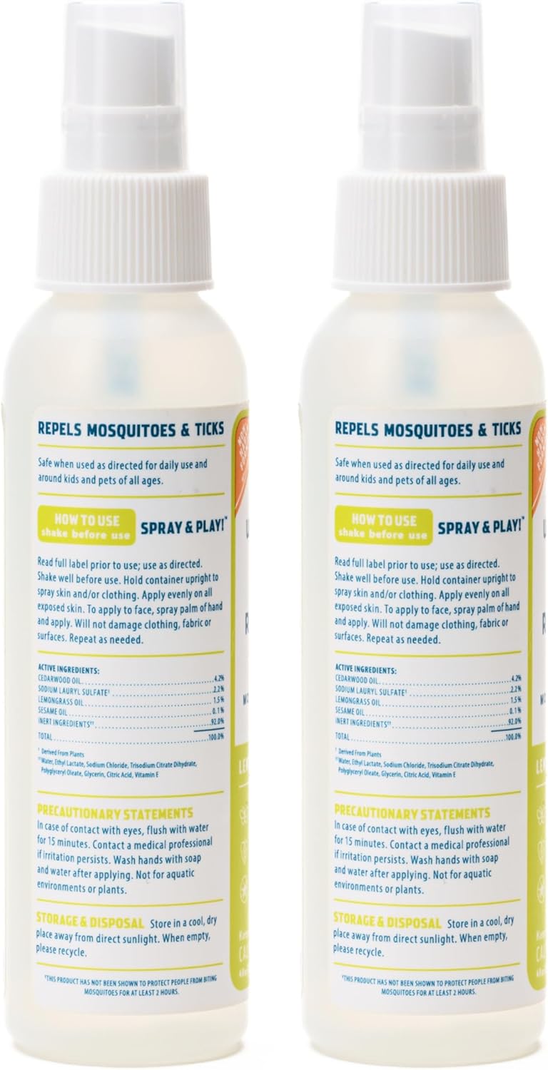 Wondercide - Mosquito, Tick, and Insect Repellent with Natural Essential Oils - DEET-Free Bug Spray and Killer - Safe for Family - Lemongrass 2-Pack of 4 oz Bottle - Image 1
