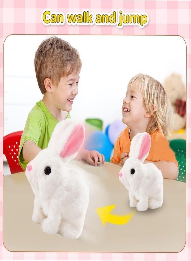 GITGRNTH 2 PCS Walking Talking Soft Bunny Toy, (4-Battery Included) with Realistic Movement, Interactive Plush Bunny Jumping Rabbit Animal with Sound and Twitch Nose, for Toddlers & Girls - Image 4