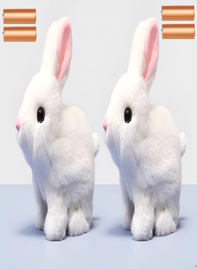 GITGRNTH 2 PCS Walking Talking Soft Bunny Toy, (4-Battery Included) with Realistic Movement, Interactive Plush Bunny Jumping Rabbit Animal with Sound and Twitch Nose, for Toddlers & Girls - Image 1