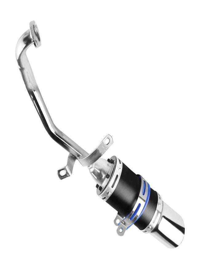 FLYPIG High Performance GY6 150cc Muffler Exhaust Pipe kit Replace for System Shorty GY6 125cc 150cc 152QMI 157QMJ ATV 4 Stroke Chinese Scooter Moped ATV Go Kart (Black) - Image 1
