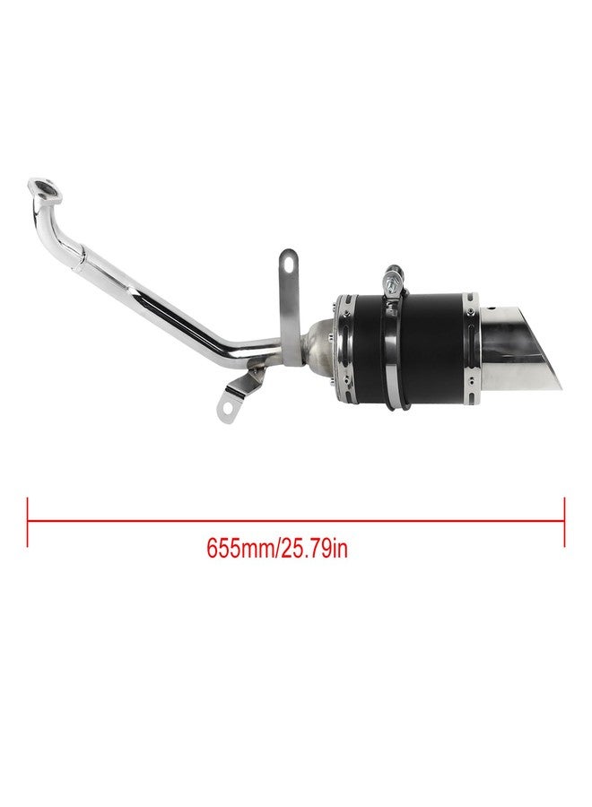 FLYPIG High Performance GY6 150cc Muffler Exhaust Pipe kit Replace for System Shorty GY6 125cc 150cc 152QMI 157QMJ ATV 4 Stroke Chinese Scooter Moped ATV Go Kart (Black) - Image 4