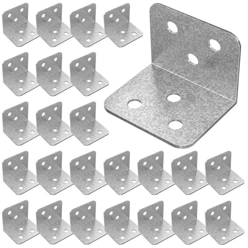 Riuog 40 Pcs Metal Corner Braces, 1.5in L Brackets for Wood, 90 Degree Heavy Duty Wide Corner Patterned Metal Corner Bracket for Wood Furniture Bed Chair (1.5*1.1in) - Image 1