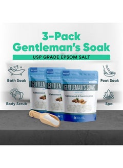 Better Bath Better Body Gentleman'S Bath Salt (3-Pack Plus Scoop) Bath For Men With Pure Essential Oils In Bpa Free Pouch With Press-Lock Seal Made In Usa 3-Pack Of 2-Lbs, 6-Lbs Total  - Image 4