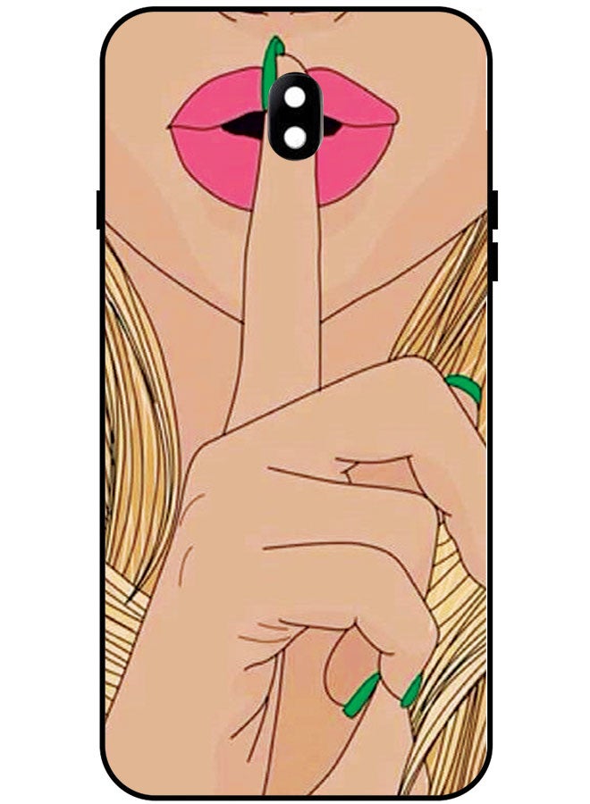 EYE CATCH Protective Case Cover For Samsung Galaxy J7 Pro Smart Series Printed Protective Case Cover for Samsung J7 Pro Shhhh - Image 1