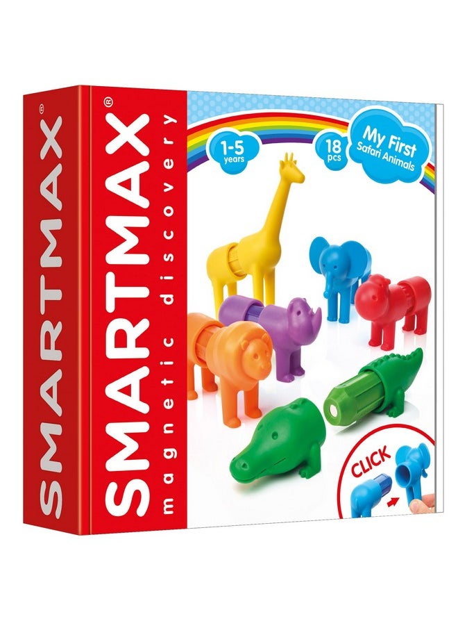 سمارت ماكس مجموعة بناء الاكتشاف المغناطيسي STEM من SmartMax My First Safari Animals مع حيوانات ناعمة للأعمار من 1 إلى 5 سنوات  - Image 2