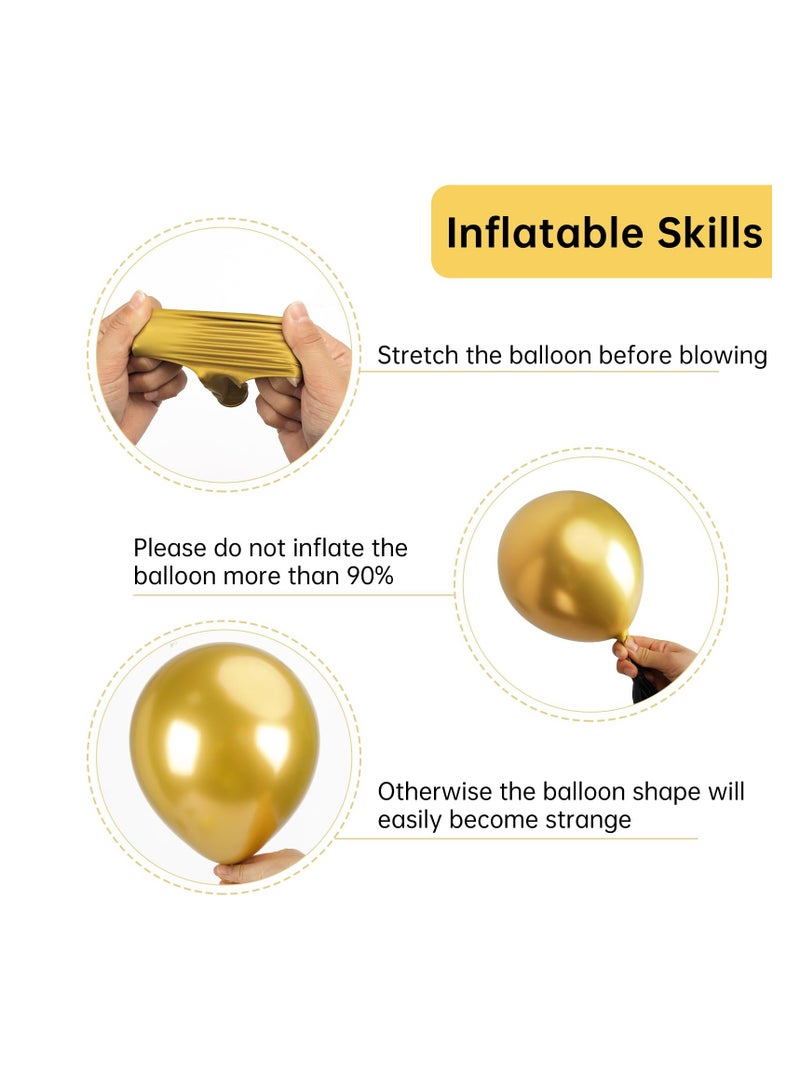129pcs Metallic Gold Balloons Latex Balloons Different Sizes 18 12 10 5 Inch Party Balloon Kit for Birthday Party Graduation Wedding Holiday Balloon Decoration - Image 3