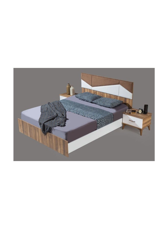 ريترو RA-BD02 سرير 204x110x120 سم - أبيض×خشبي - Image 2