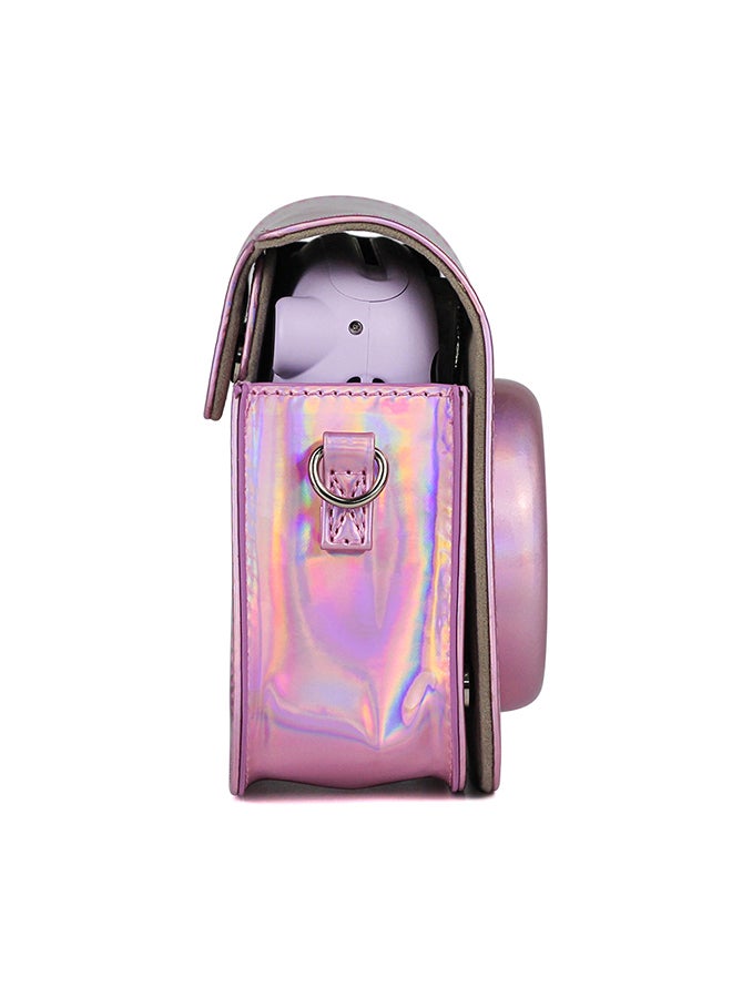 Holographic Instant Camera Case Bag With Strap For Fujifilm Instax Mini 11 Pink - Image 2
