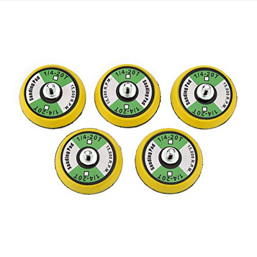 Ouya 5PCS 2-inch Thread Hook and Loop Backing Pad Buffing Plate for Air Sander and Dual Action Car Polisher 1/4"-20 Thread - Image 1