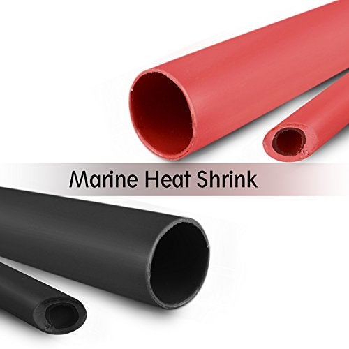 Young4us 2 Pack 1/2'' Heat Shrink Tube 3:1 Adhesive-Lined Heat Shrinkable Tubing Black&RED 4Ft - Image 2