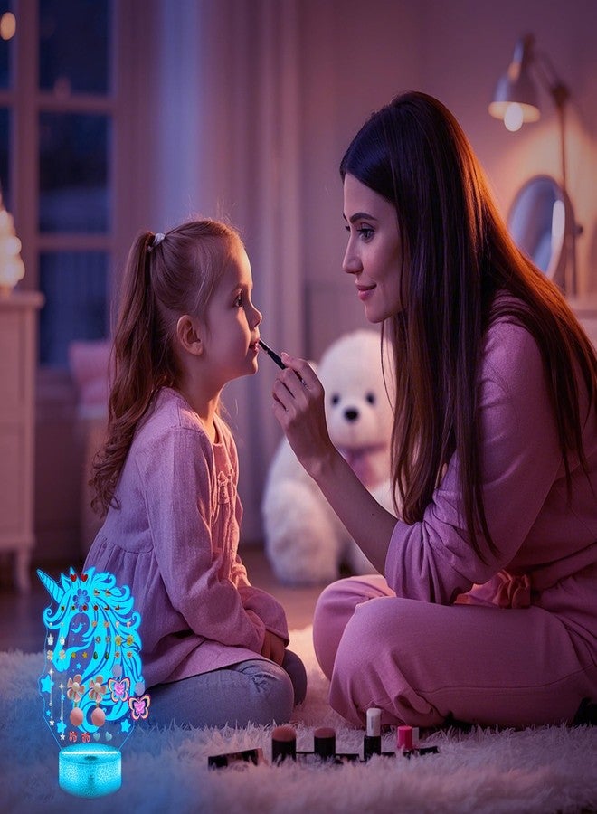 منظم أقراط CoolGift Mart - عرض ثلاثي الأبعاد متوهج على شكل وحيد القرن السحري مع جهاز تحكم عن بعد بإضاءة LED بـ 16 لونًا و77 فتحة | تخزين مجوهرات مكتبي من الأكريليك وإضاءة مزاجية ذكية بمؤقت - Image 5