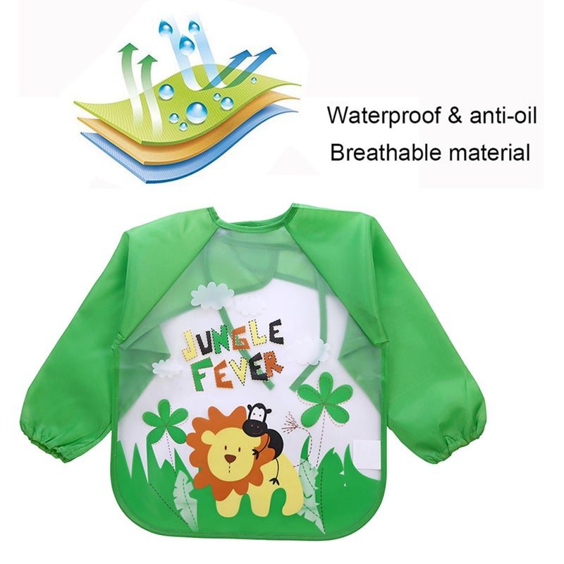 EchoDone 6 Packs Waterproof Children's Art Smock Kids Painting Aprons Long Sleeve Smock for Eating 1-4 Years - Image 2