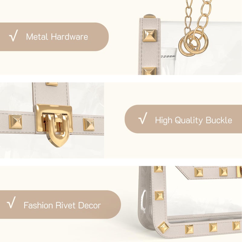 Missnine Clear Bag Stadium Approved Women Clear Crossbody Purse for Stadium Events Trendy Transparent Shoulder Bag for Concerts - Image 4