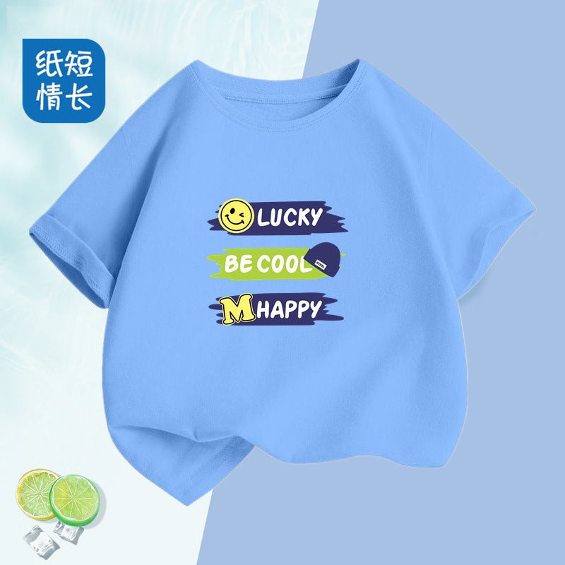 2440# Boys And Girls Cotton Short-Sleeved T-Shirt Cotton Base Shirt Summer Top Children'S Summer Fashion Cool - Image 3