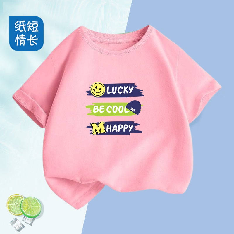 2440# Boys And Girls Cotton Short-Sleeved T-Shirt Cotton Base Shirt Summer Top Children'S Summer Fashion Cool - Image 5