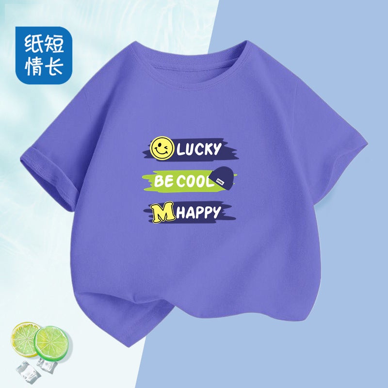 2440# Boys And Girls Cotton Short-Sleeved T-Shirt Cotton Base Shirt Summer Top Children'S Summer Fashion Cool - Image 4