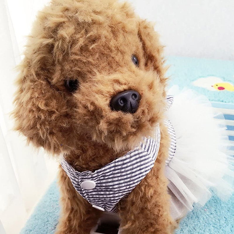 TAPBULL Dog Dresses, Fashion Pet Dog Clothes, Striped Mesh Puppy Dog Princess Dresses (Blue, X-Small) - Image 5