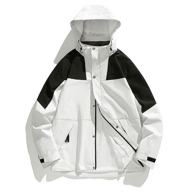 Autumn 2024 Outdoor Jacket Two-Piece Fleece Liner High Street Fashion Couple Trendy Jacket Mens Wear 188-Ivory white-single flush