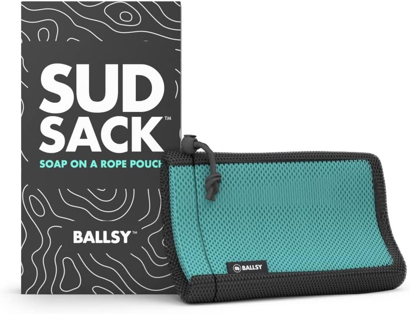 Ballsy Ballsy Sud Sack Soap Pouch Exfoliating Sponge for Baths and Showers Compatible with Related Bars Blue 
