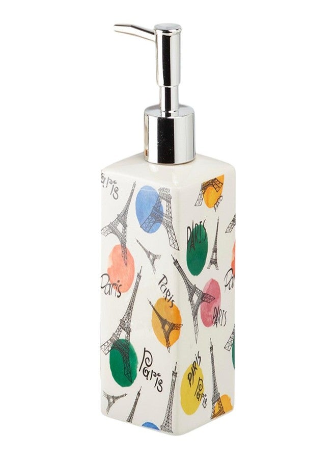 Kookee Ceramic Soap Dispenser – Elegant Refillable Pump Bottle for Bathroom & Kitchen | Stylish Design for Hand Soap, Lotion & More, (Set of 1), Multi (08139-SD) - Image 1