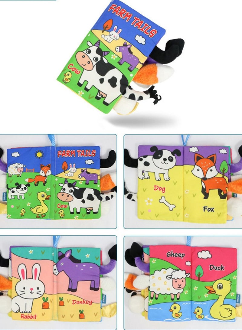 Loquat Soft Cloth Book Crinkle Baby Books Toys Tails Soft Activity Early Education Toy for Toddlers Animal Books 12*20cm - Image 2