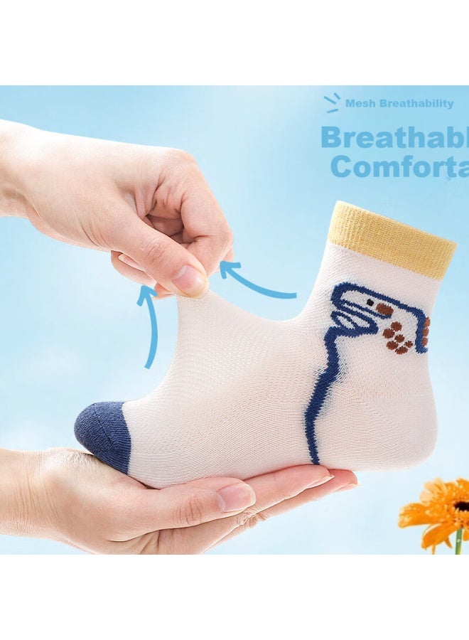 LANG SHA Langsha Boys' Cotton Mesh Socks Mid-calf Breathable Comfortable Spring Summer - Image 3