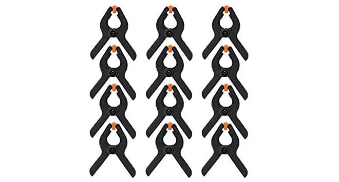 VTS 12 Packs of 4.3 inch Professional Plastic Small Spring Clamps Heavy Duty for Crafts or Plastic Clips and Backdrop Clips Clamps for Backdrop Stand,Photography, Home Improvement - Image 1