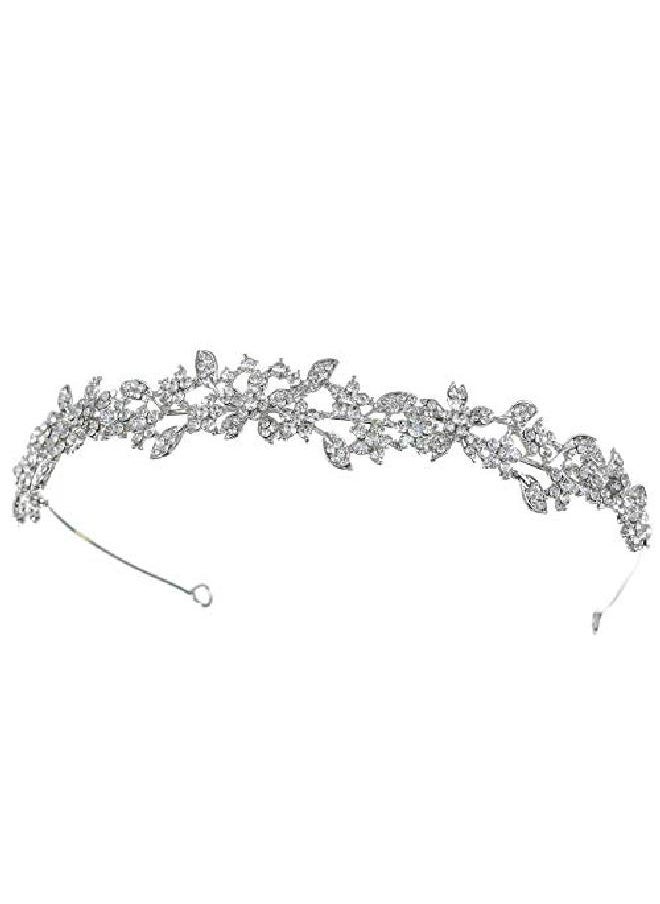 SAMKY Floral Rhinestone Crystal Prom Wedding Headband Tiara T1077  - Image 3