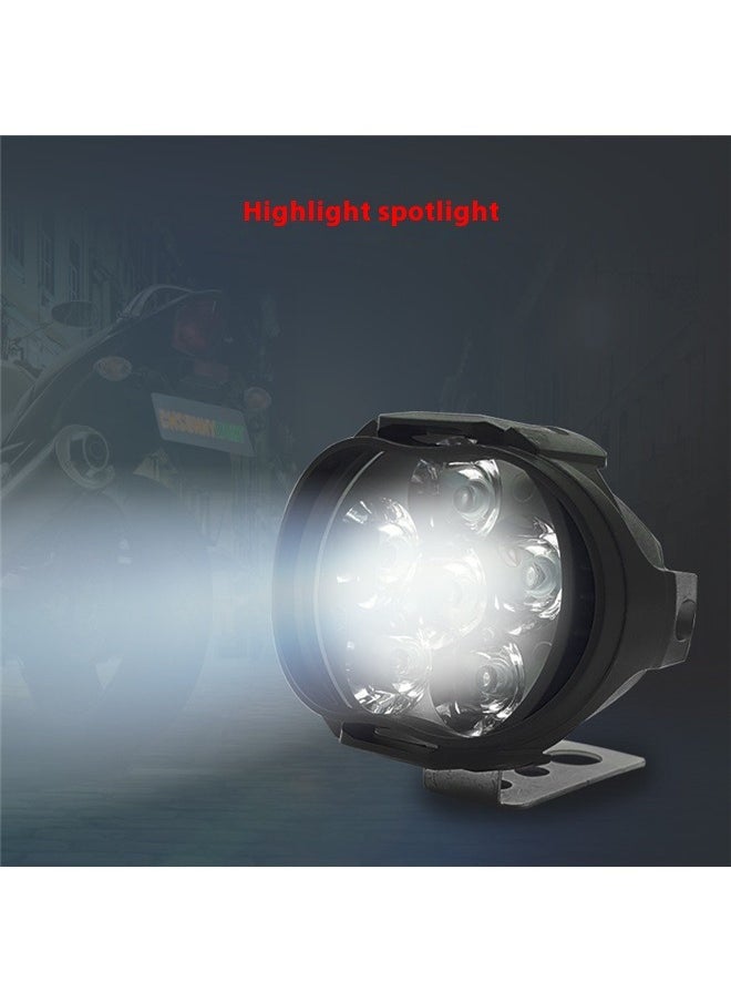 Generic 2Pcs 12V Spotlight, Motorcycle Spotlight Spotlight Fog Lights,High Brightness 6 LED Universal Headlamp for Motorcycles  - Image 2