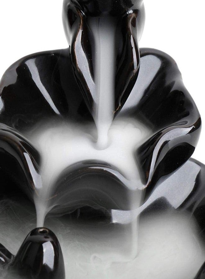 HYPOSFEE Waterfall Incense Burner, Lotus Backflow Incense Holder Ceramic Censer Cones Sticks Porcelain Holder with 10 Free Mixed Aromatherapy Cones - Image 5