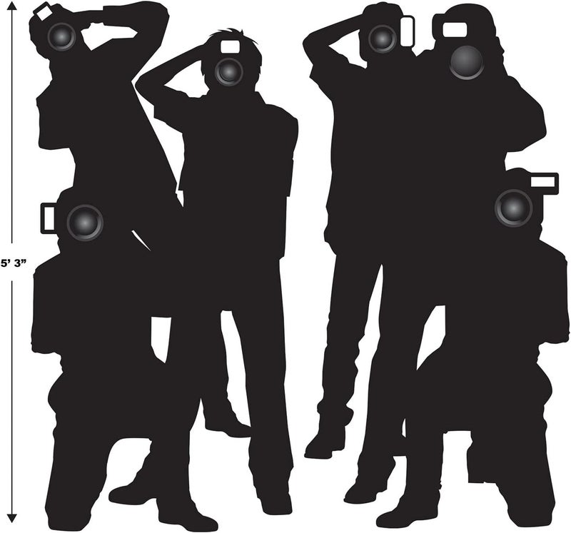 Beistle 4Count Paparazzi Cutouts InstaTheme Photographers Wall Backdrop Decorations Awards Night Decor  Celebrity Photo Prop for Parties 5 3 - Image 2