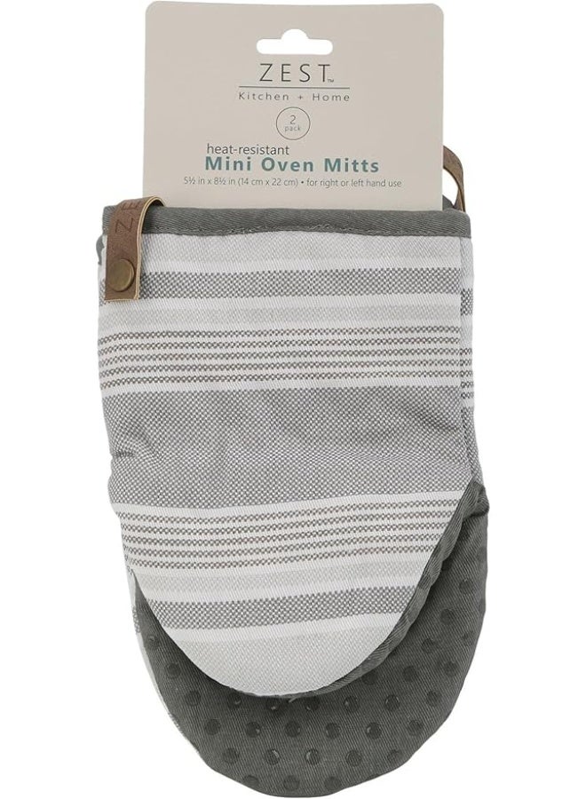 Cotton Kitchen Gloves Padded with Silicone Grip Dots and Hanging Loop, Heat Resistant, Non-Slip, Durable and Comfortable, for Use When Cooking, Baking, Roasting, Grilling and Microwave Use (1 Pair)