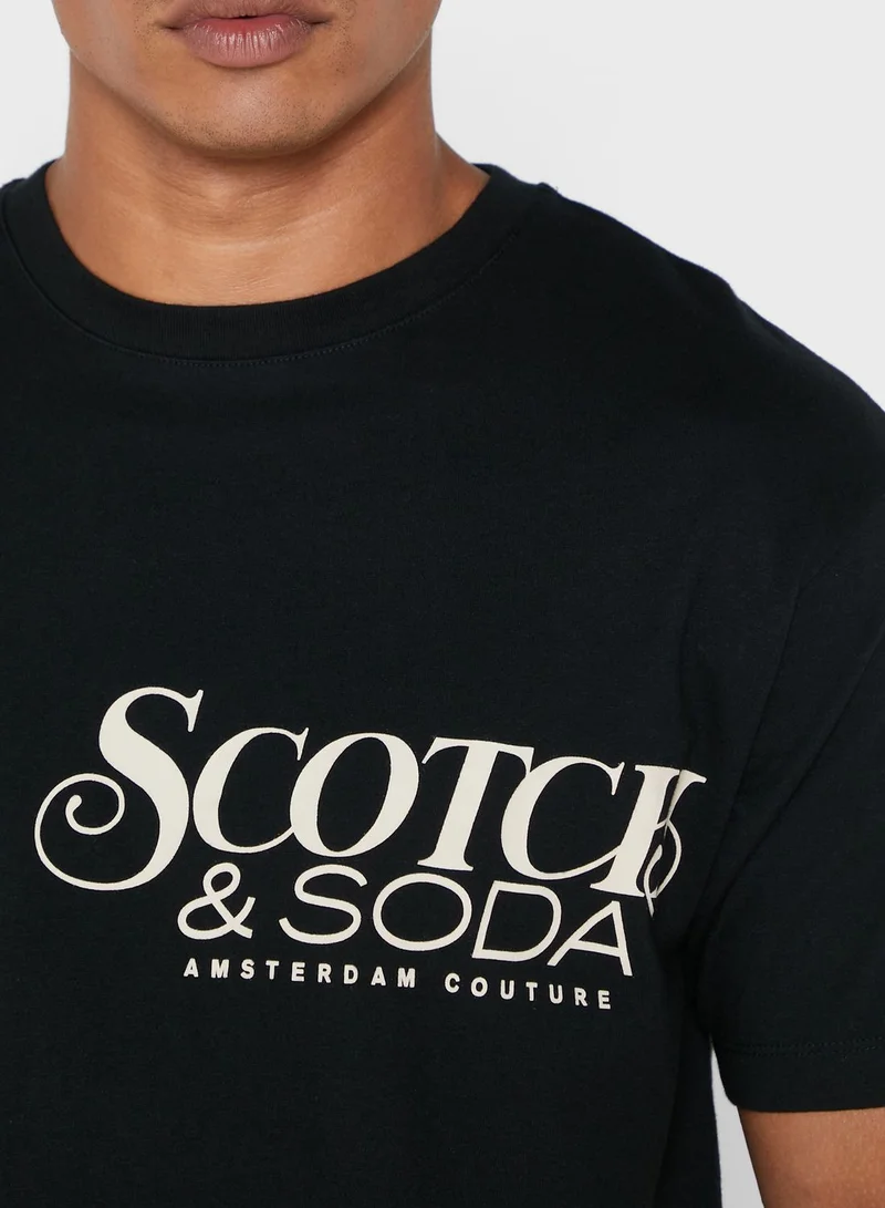 Scotch & Soda Logo Crew Neck T-Shirt