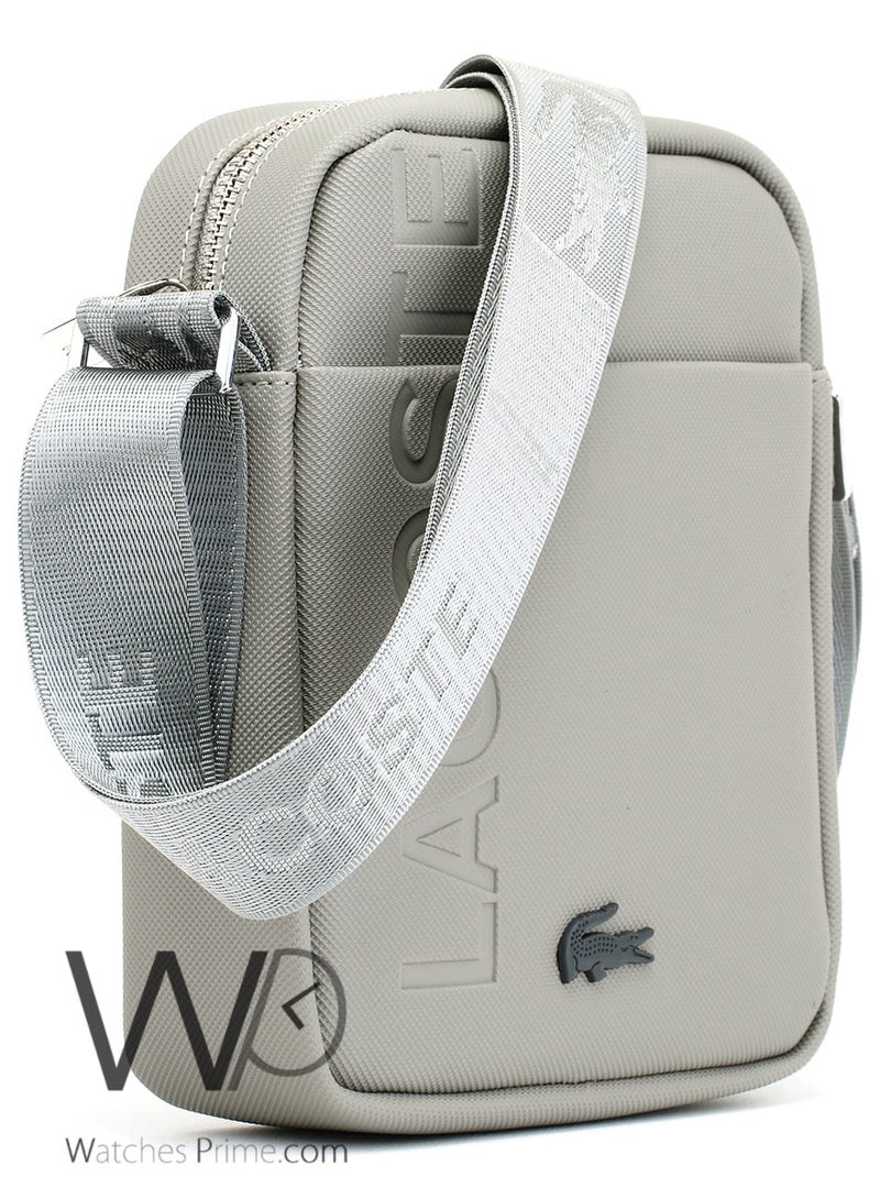 لاكوست حقيبة كروس لاكوست شنطة باللون الرمادي - Image 5