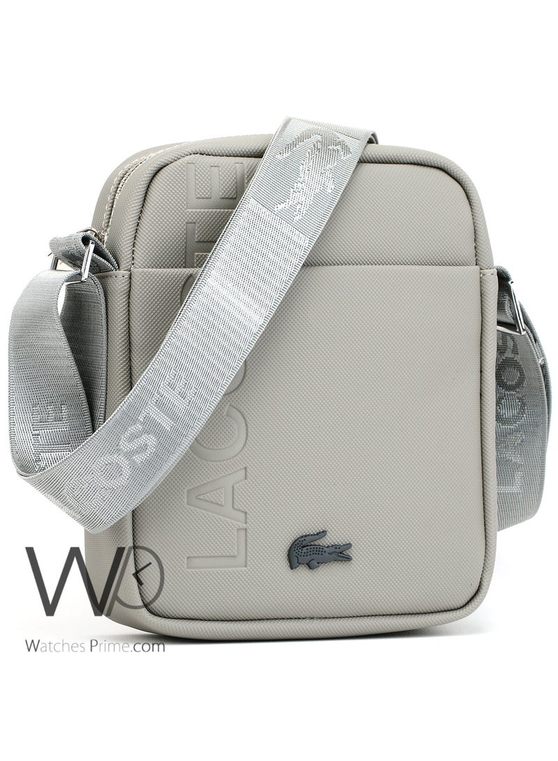 لاكوست حقيبة كروس لاكوست شنطة باللون الرمادي - Image 4