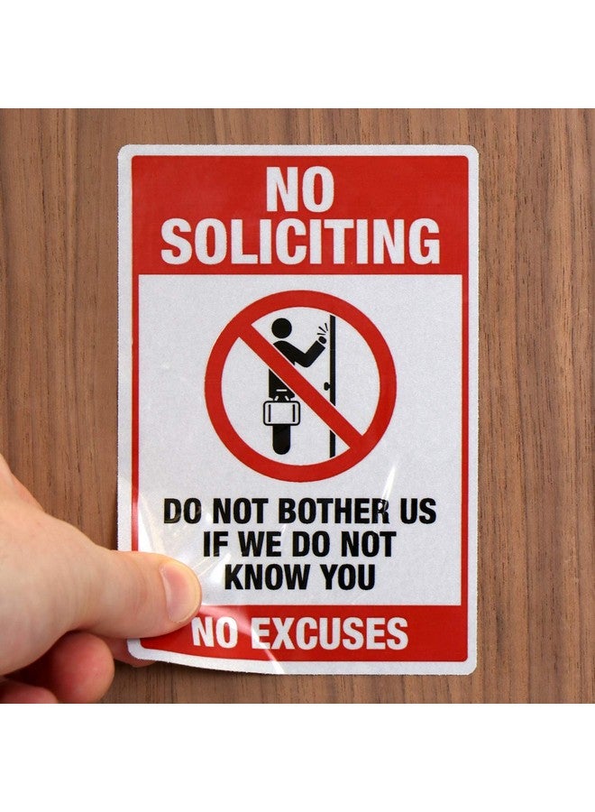 SmartSign "No Soliciting No Exceptions Stickers" Set Of 3 (1) 3.75" X 5.5" Label And (2) 2.75" X 4" Labels Eg Reflective Labels For Doors Windows Glass - Image 5