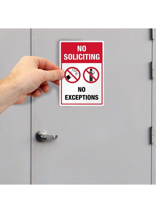 SmartSign "No Soliciting No Exceptions Stickers" Set Of 3 (1) 3.75" X 5.5" Label And (2) 2.75" X 4" Labels Eg Reflective Labels For Doors Windows Glass - Image 2