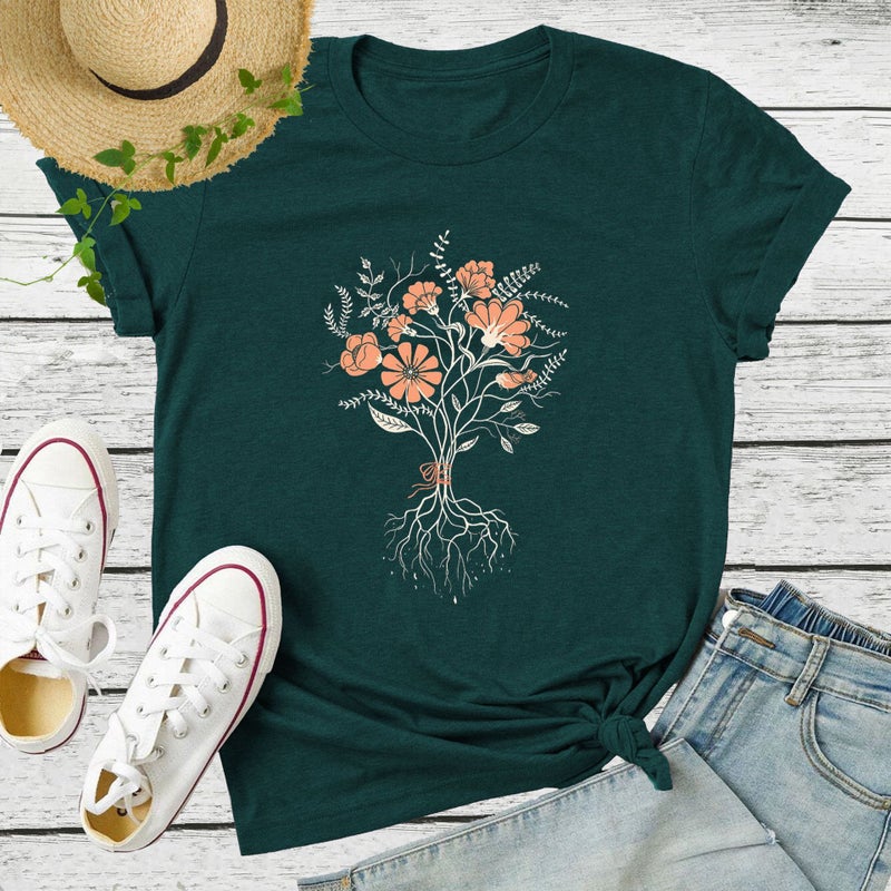 2023 Mother's Day Baseball MOM Pattern Short-sleeved Loose Color Cotton Bracket T-shirt - Image 1