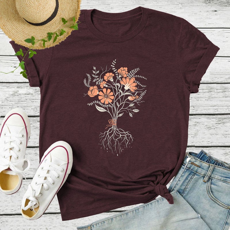 2023 Mother's Day Baseball MOM Pattern Short-sleeved Loose Color Cotton Bracket T-shirt - Image 5