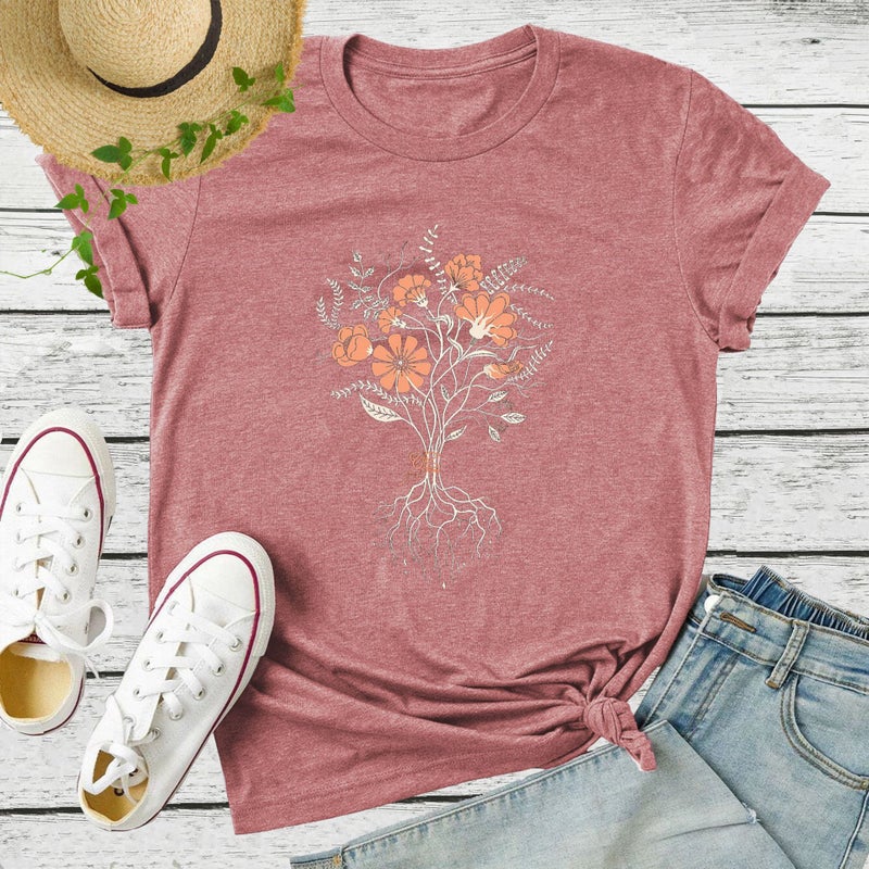 2023 Mother's Day Baseball MOM Pattern Short-sleeved Loose Color Cotton Bracket T-shirt - Image 3